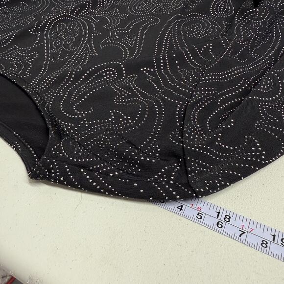 Susan Graver Tunic Womens XL Liquid Knit Metallic Stud Bell Sleeve Top Office - Picture 9 of 13